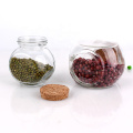 Wholesale custom round food grade storage glass jar with bamboo lid